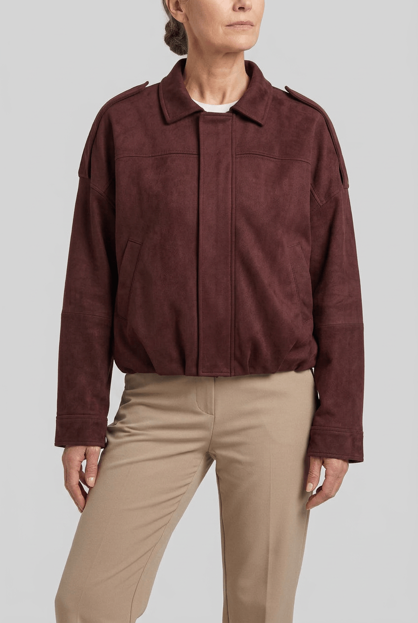 Women's Cropped Jacket | Spread Collar & Welt Pockets