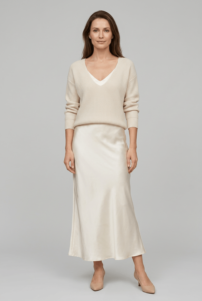 Women’s V Neck Long Dress And Pullover Set | Stylish
