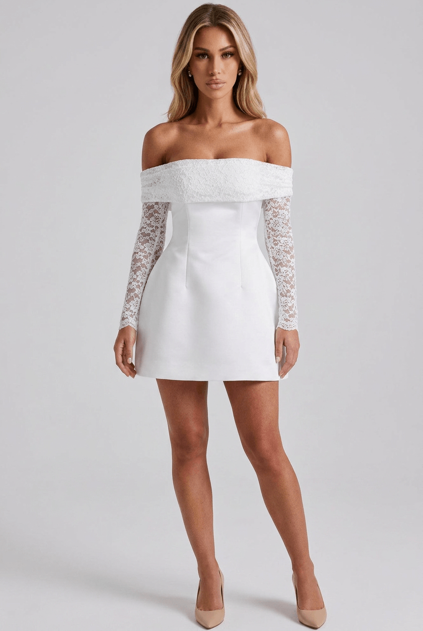 Women’s Off Shoulder Flared Fitted Dress | Mini