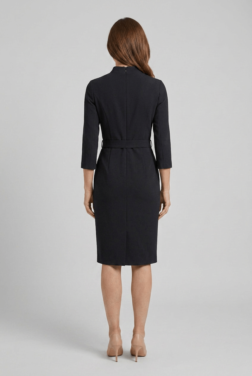 Women's Midi Dress | Belted 3/4 Sleeve