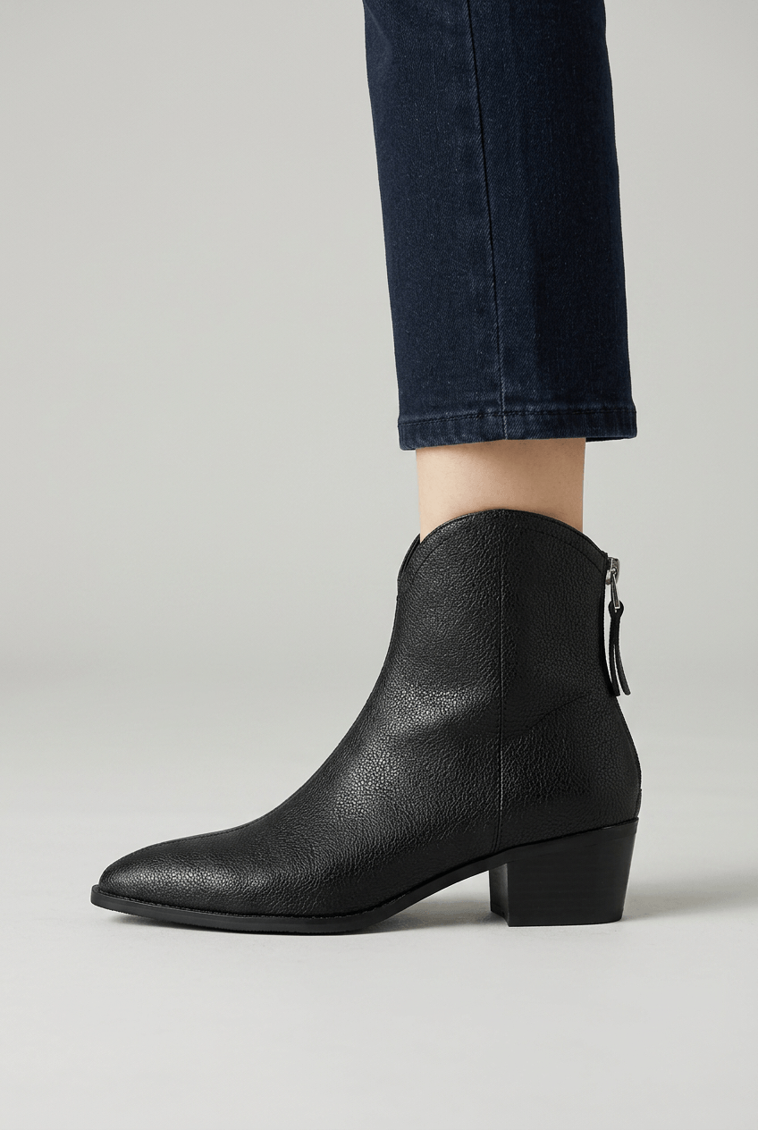 Women's Block Heel Ankle Boots | Side Zip Fastening