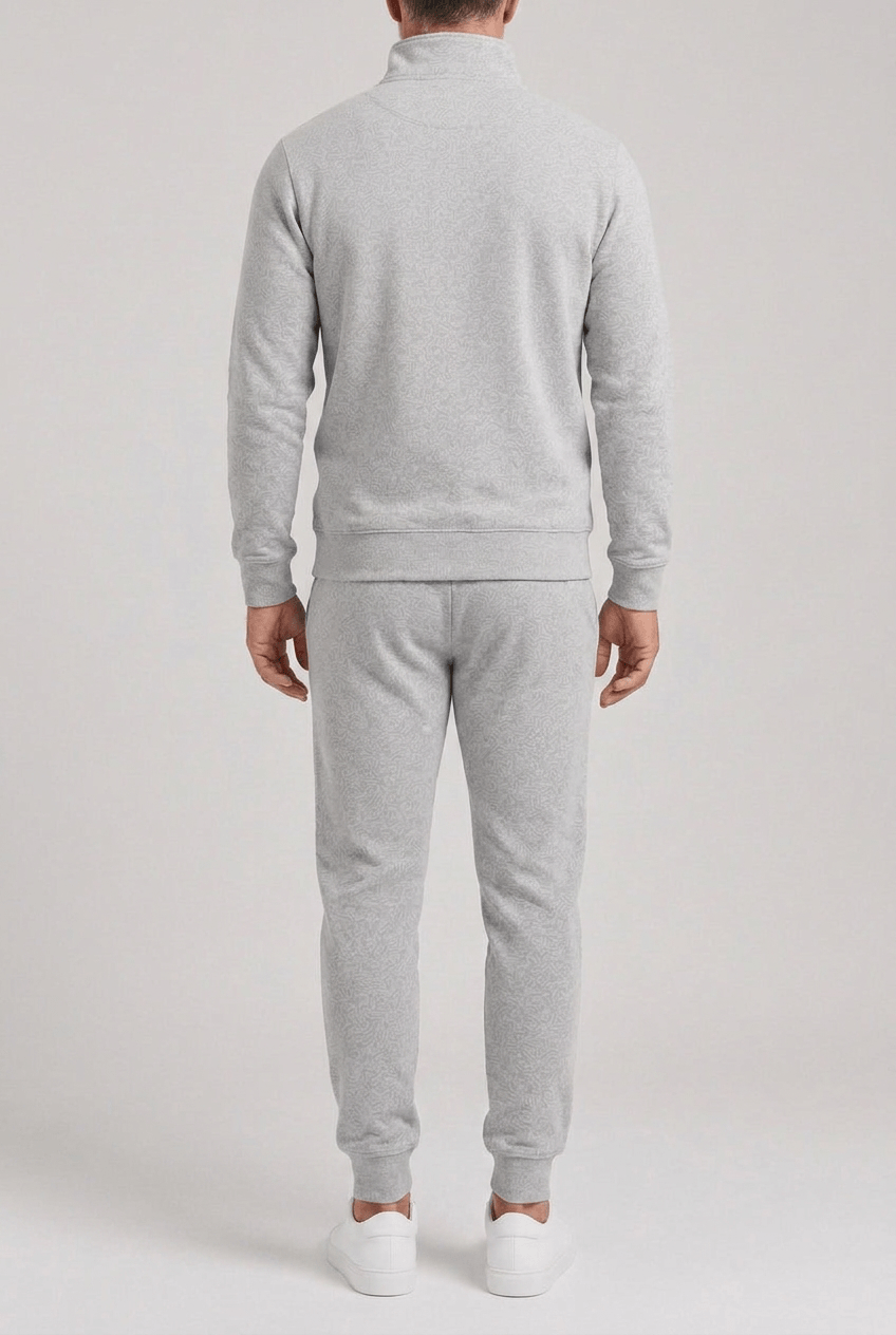 Men's Half Zip Tracksuit Set | Ribbed Cuffs