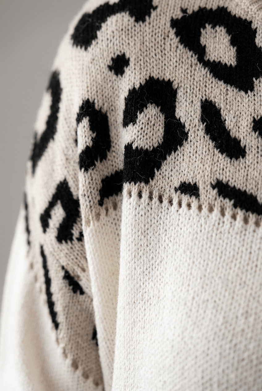 Women's Leopard Print Colourblock Jumper | Crew Neck