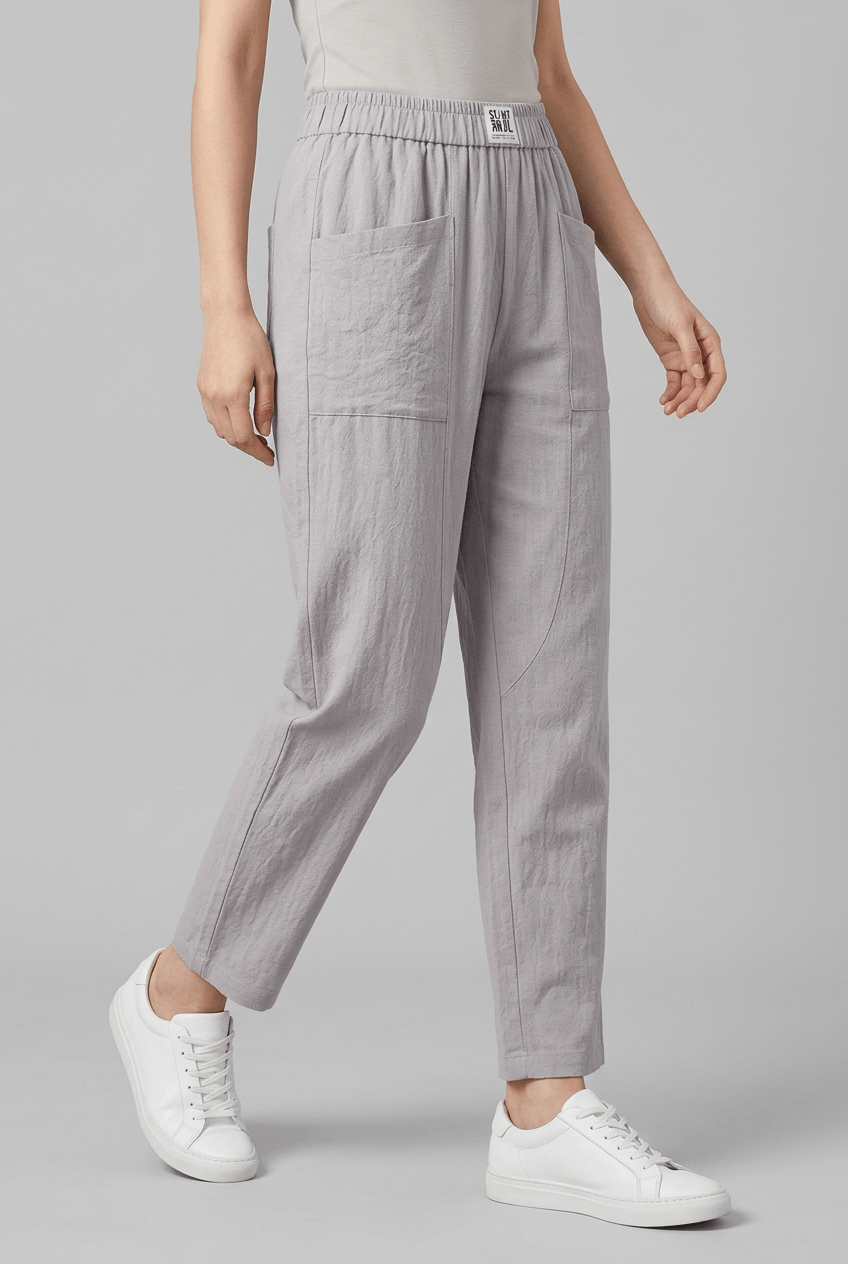 Women's Trousers | Elasticated Waist & Patch Pockets
