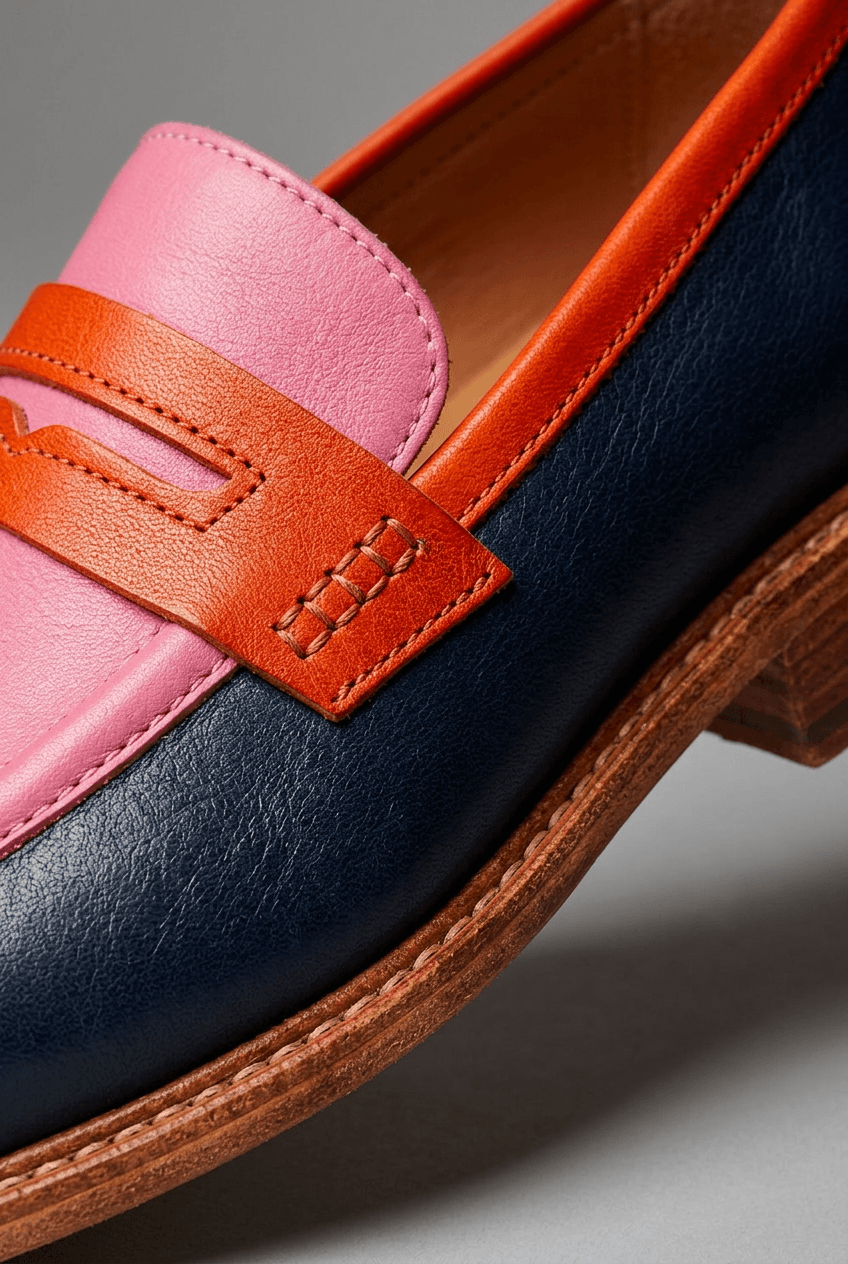 Women's Penny Loafers | Colour-Block Design