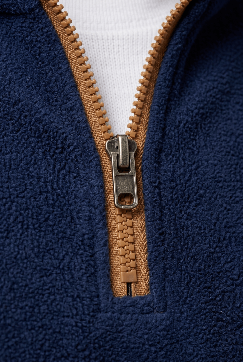 Men's Quarter Zip Pullover | Raglan Sleeves & Contrast Zip