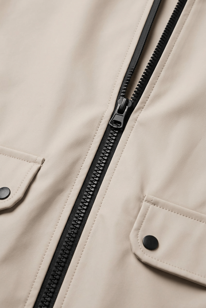 Women's Hooded Rain Jacket | Snap Flap Pockets & Drawstring Hood