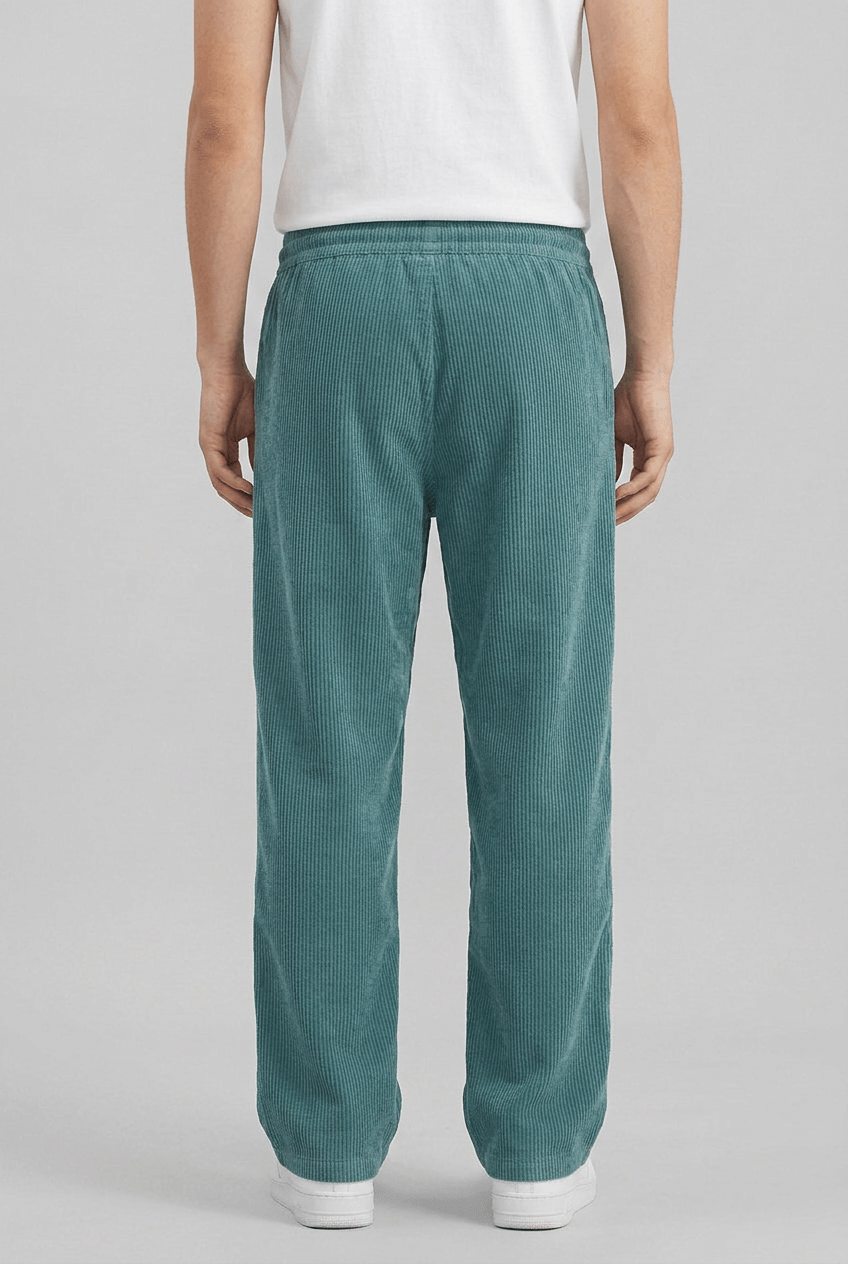 Men's Corduroy Wide Leg Trousers | Drawstring Waist
