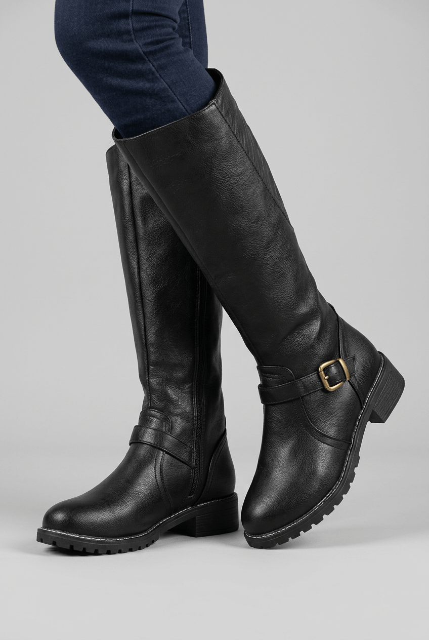 Women's Knee-High Riding Boots | Buckle Strap