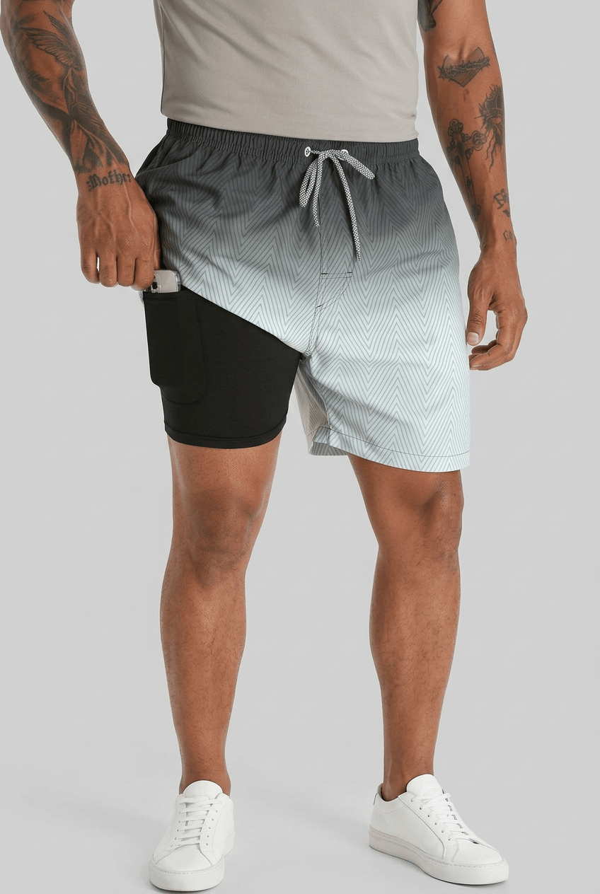 Men's Swim Shorts | Print & Built-In Compression Liner