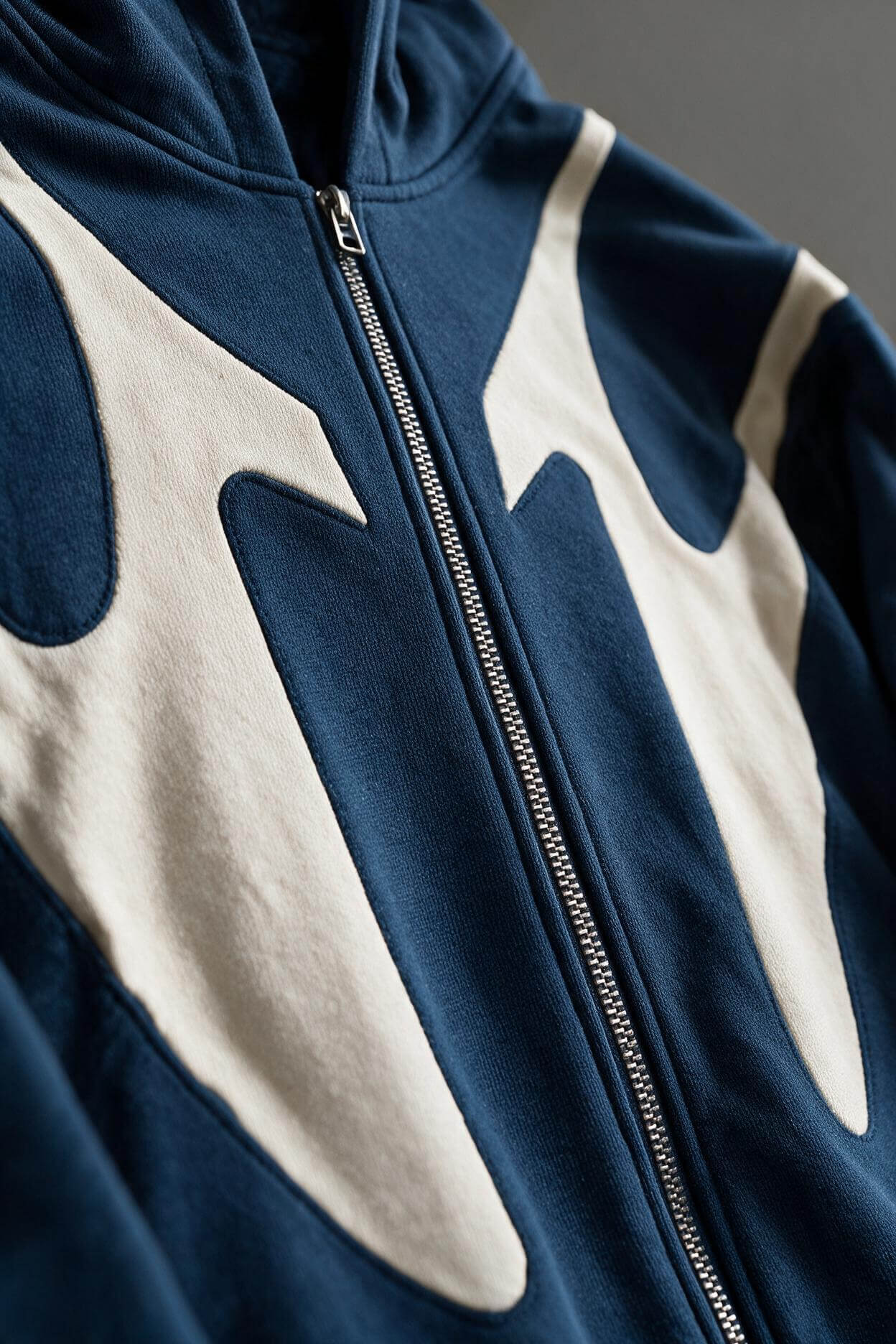 Men's Oversized Zip Hoodie | Colour Block Patchwork