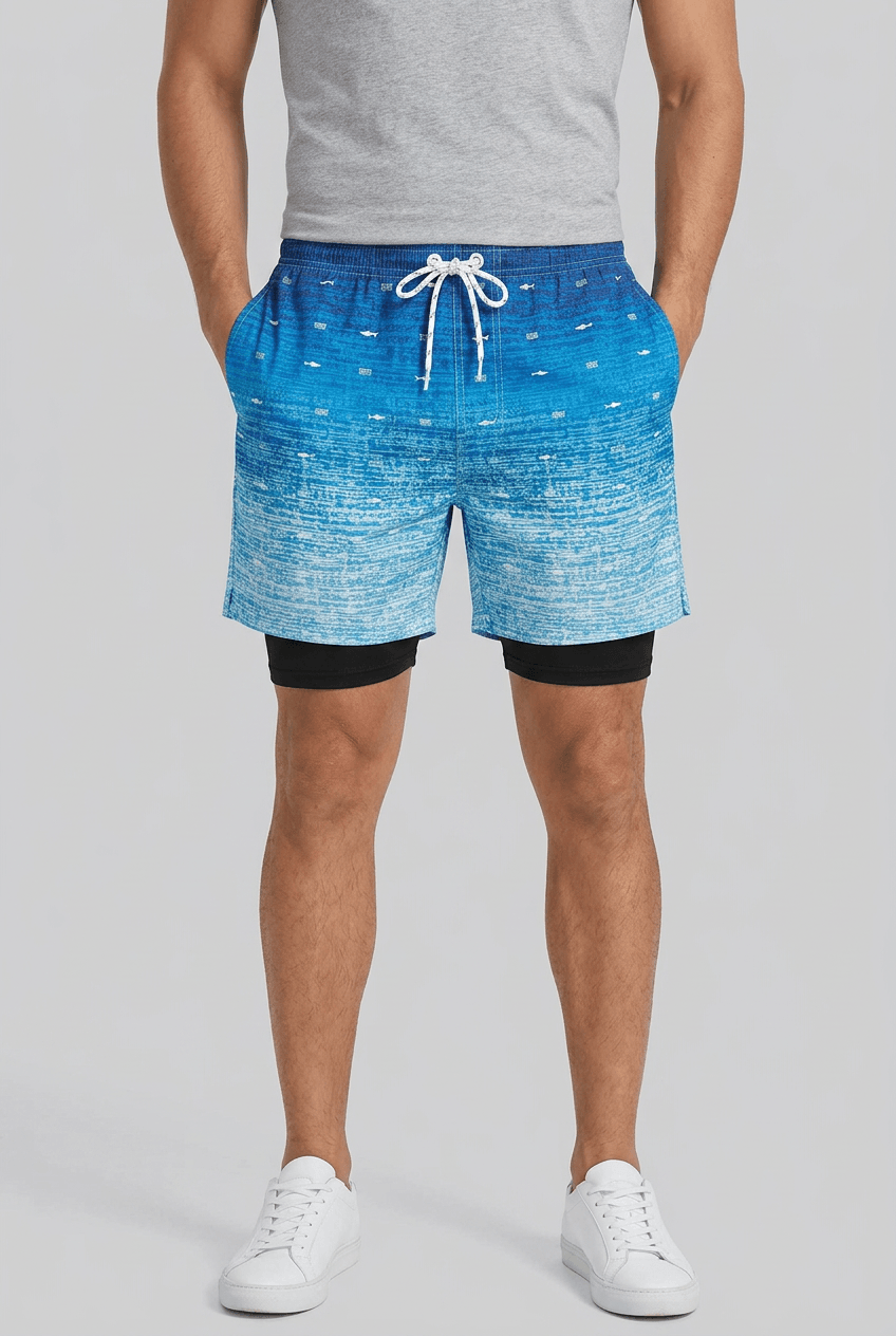 Men's Swim Shorts | Print & Built-In Compression Liner