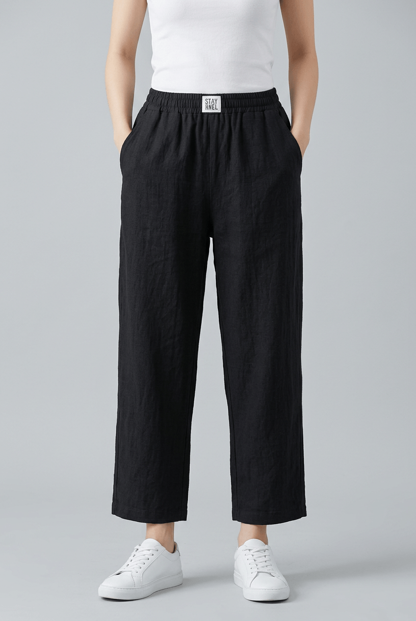 Women's Trousers | Elasticated Waist & Patch Pockets