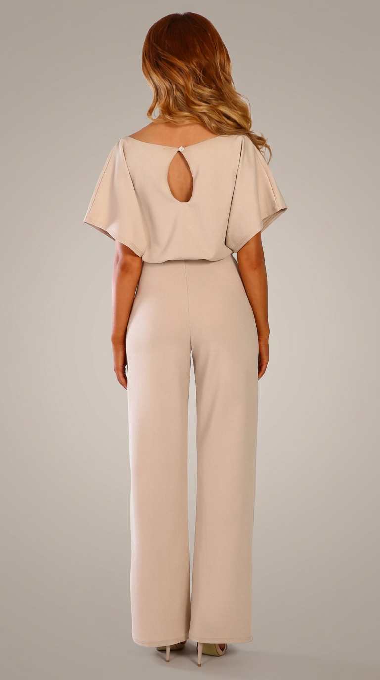 Women’s Short Sleeve Wide Leg Jumpsuit | Belted