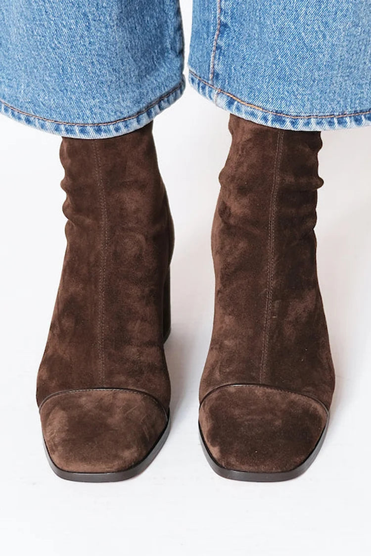 Women's Ankle Boots | Square Cap Toe & Block Heel