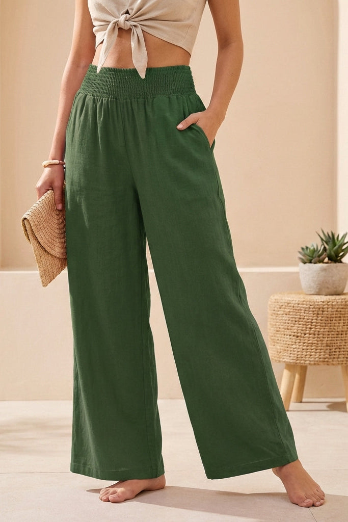 Women's Trouser |  Wide-Leg with Smocked Waistband