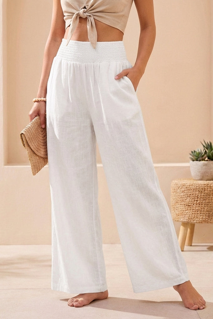 Women's Trouser |  Wide-Leg with Smocked Waistband