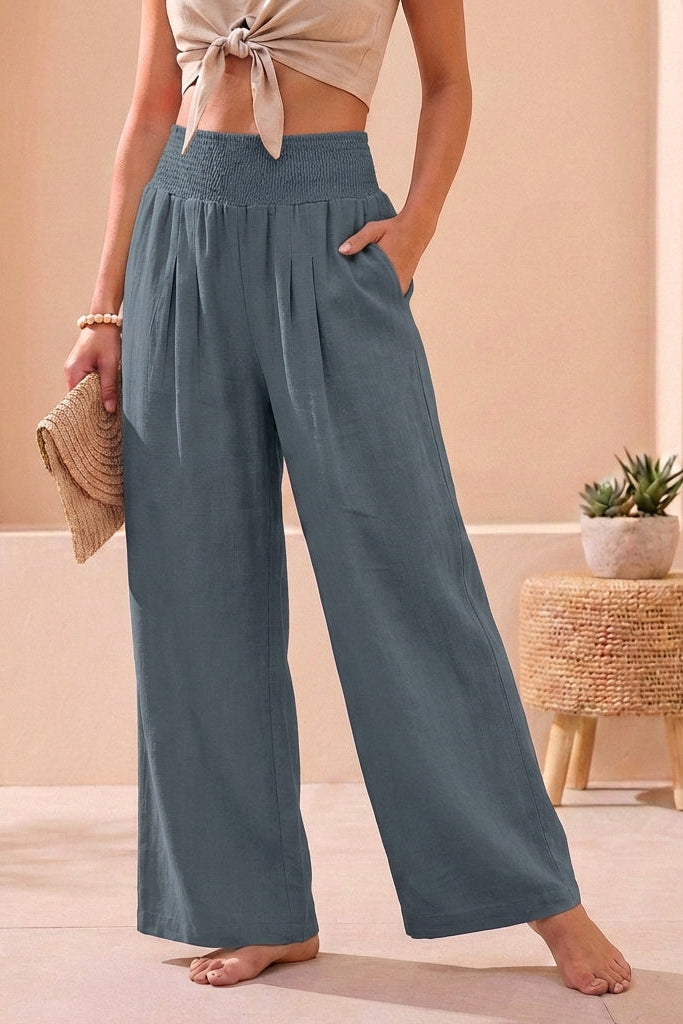 Women's Trouser |  Wide-Leg with Smocked Waistband