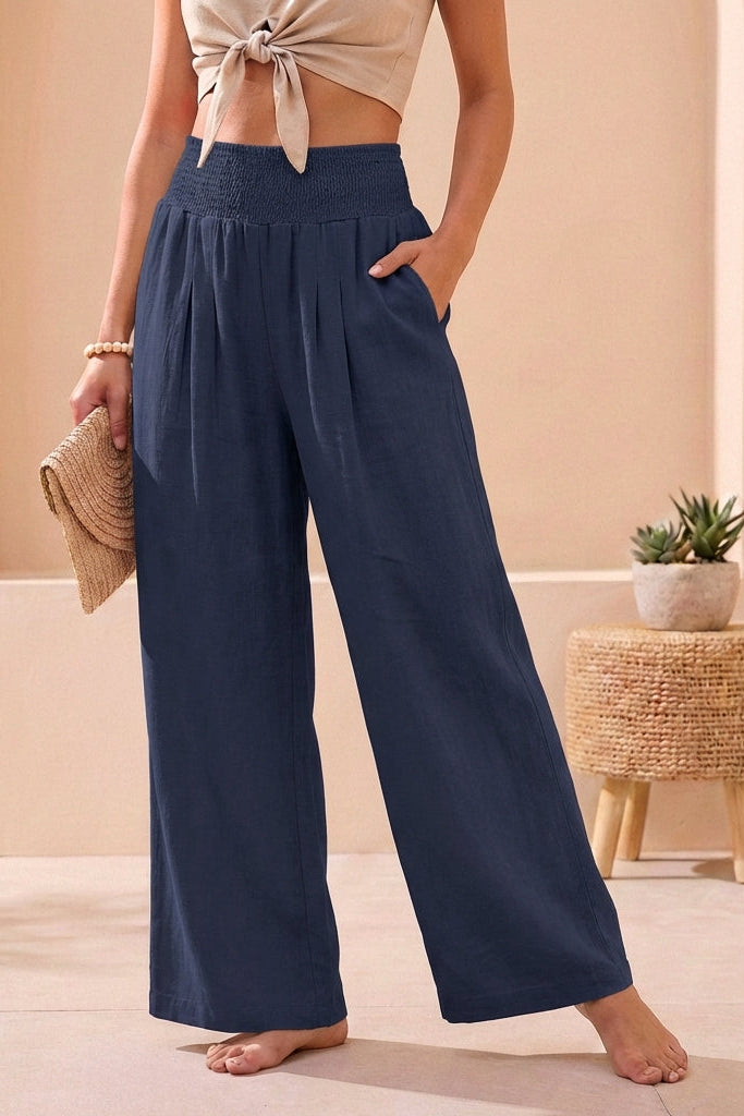 Women's Trouser |  Wide-Leg with Smocked Waistband
