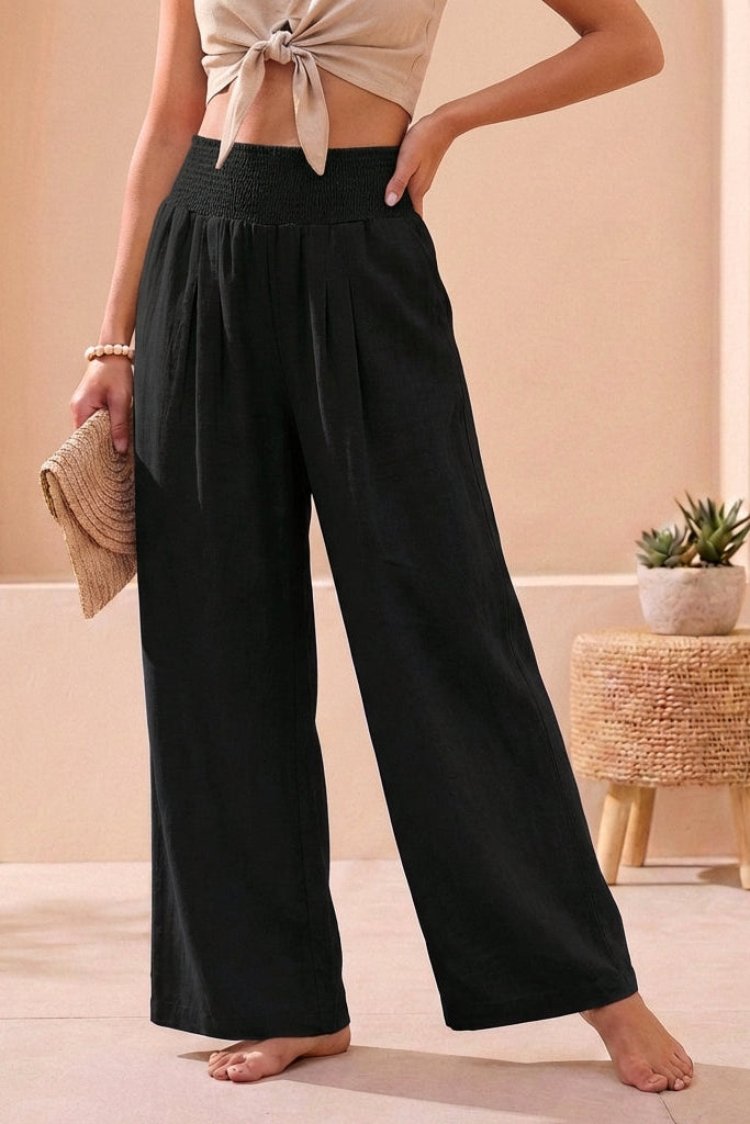 Women's Trouser |  Wide-Leg with Smocked Waistband