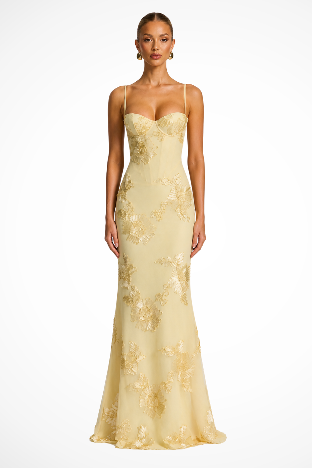 Wedding Guest Dress Women | Maxi with Floral Embroidery & Corset Bodice