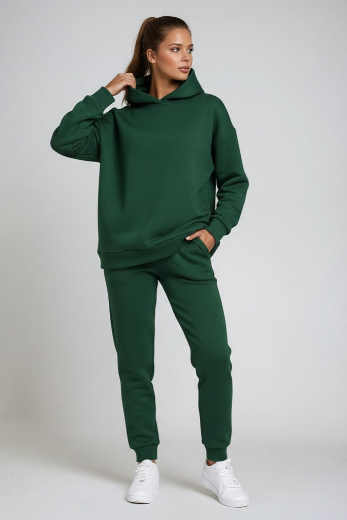 Womens Hoodies And Joggers Set with Relaxed Fit Sweatshirt and Ribbed Cuffs