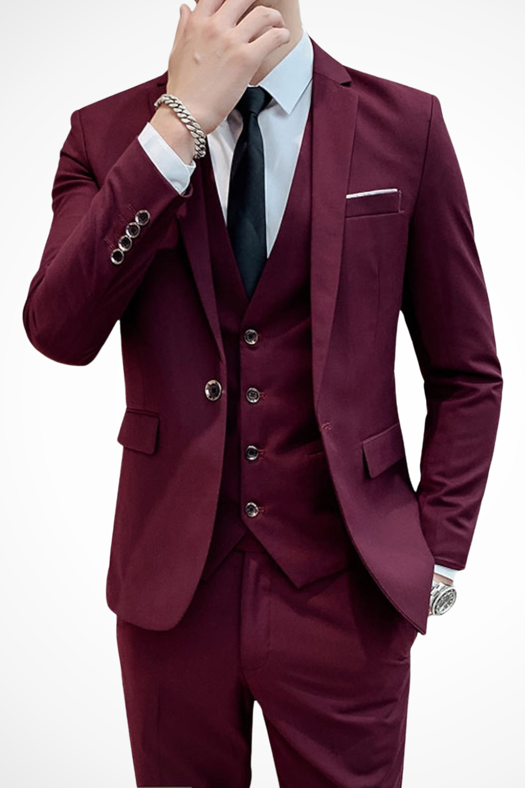 Men's Suit | Slim Fit Notch Lapel 3 Piece Wedding Guest