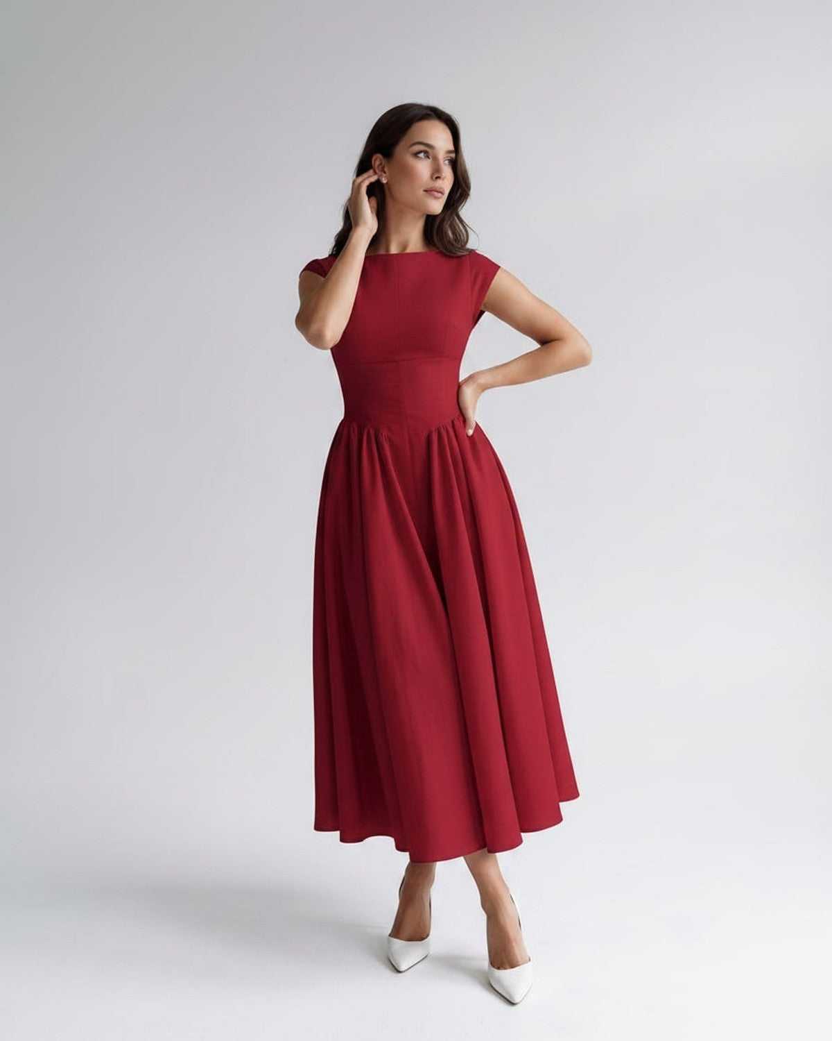 Women's Dress | Midi Pleated Skirt Drop Waist