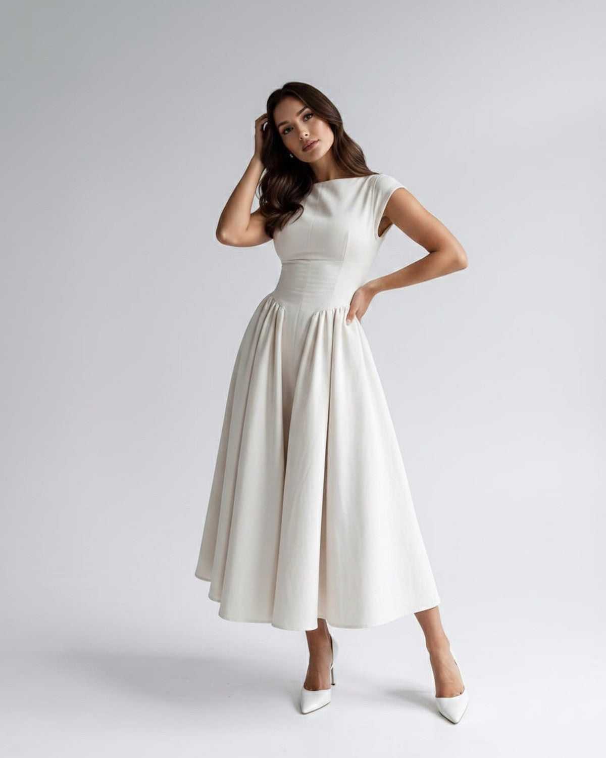 Women's Dress | Midi Pleated Skirt Drop Waist