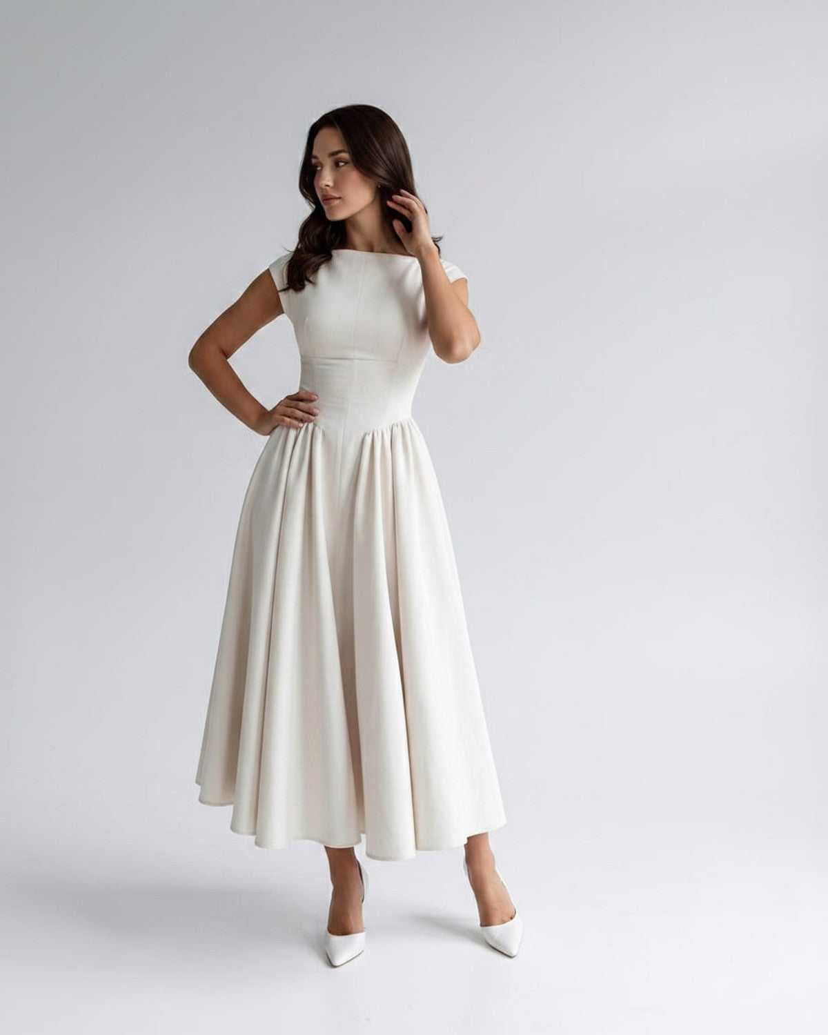 Women's Dress | Midi Pleated Skirt Drop Waist