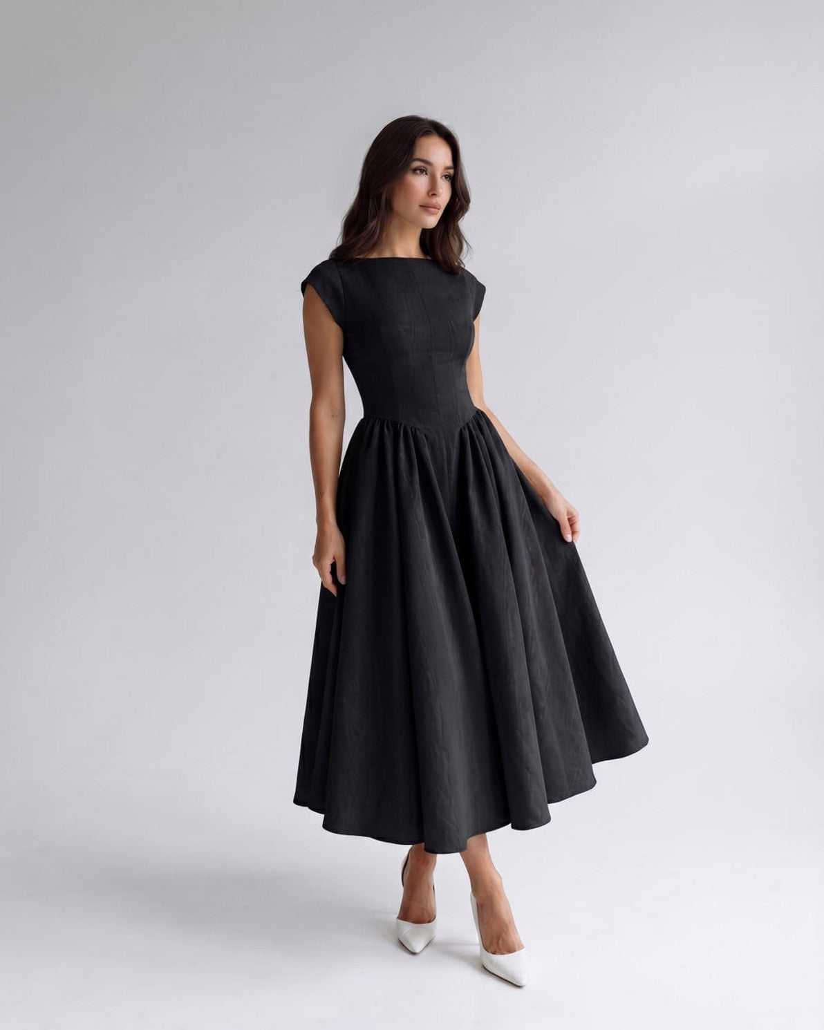 Women's Dress | Midi Pleated Skirt Drop Waist