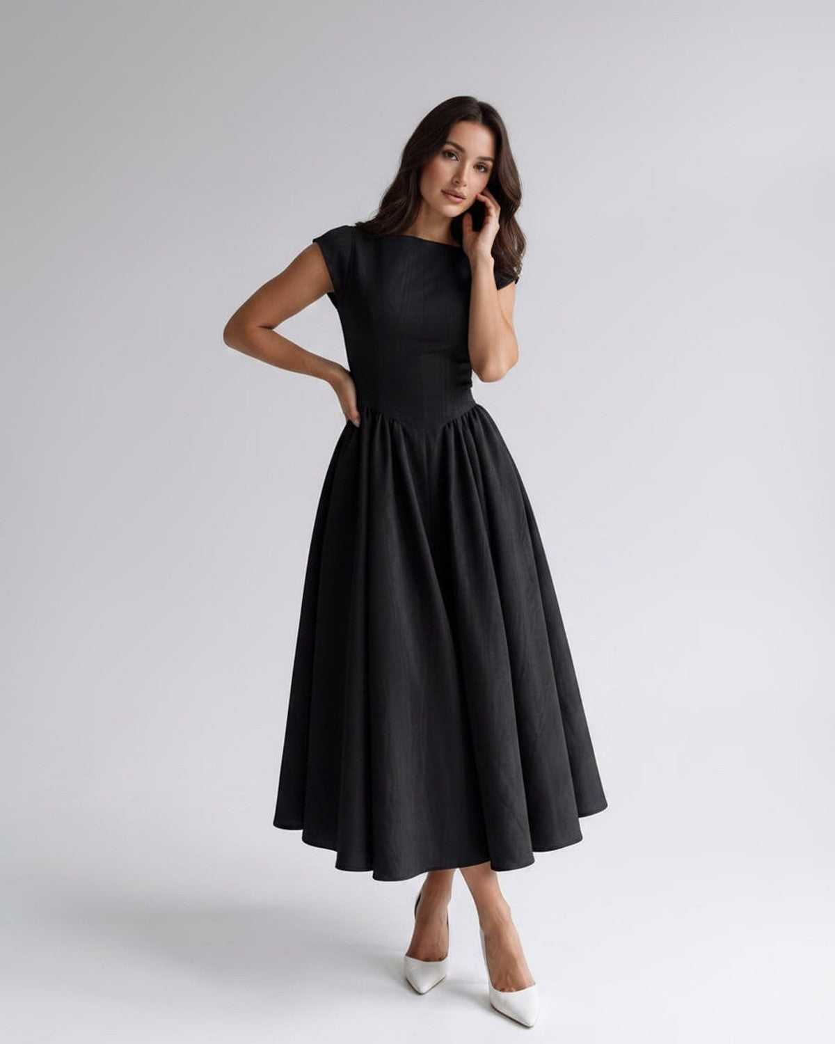 Women's Dress | Midi Pleated Skirt Drop Waist