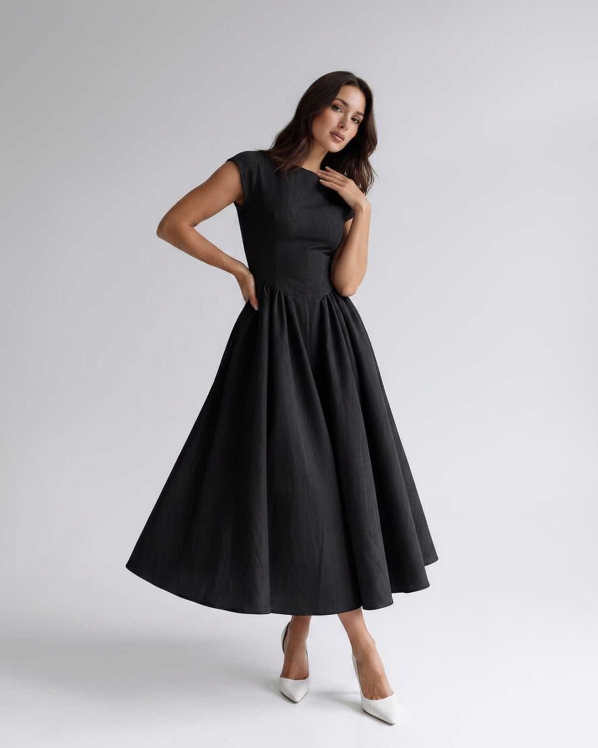 Women's Dress | Midi Pleated Skirt Drop Waist