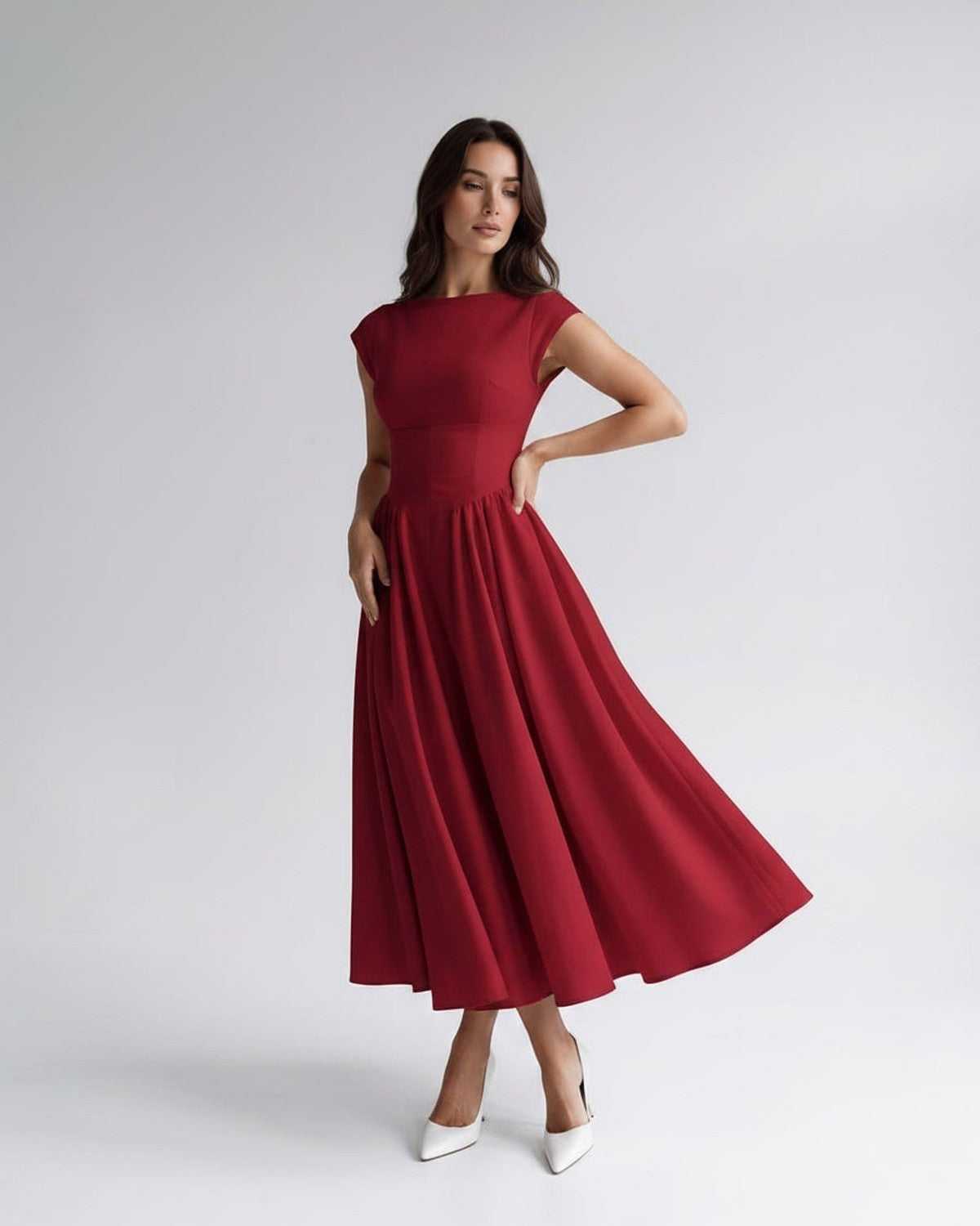 Women's Dress | Midi Pleated Skirt Drop Waist