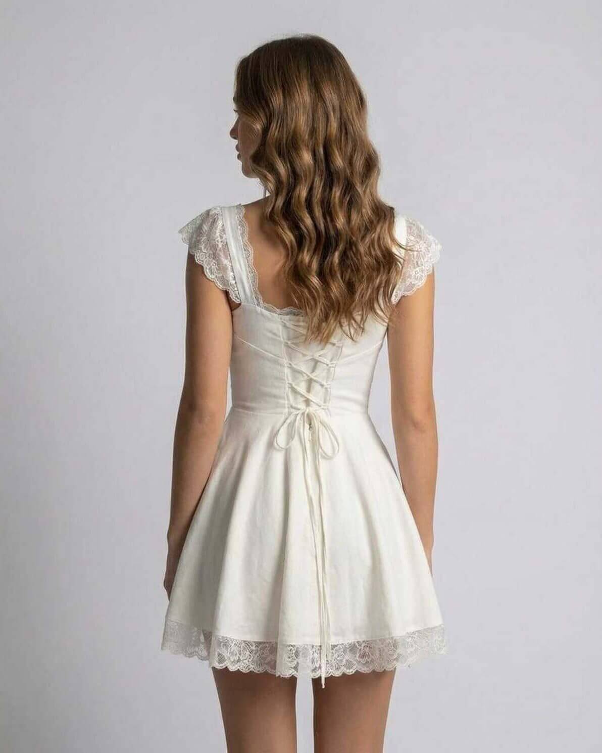 Women's Dress | Mini Dress with Square Neckline