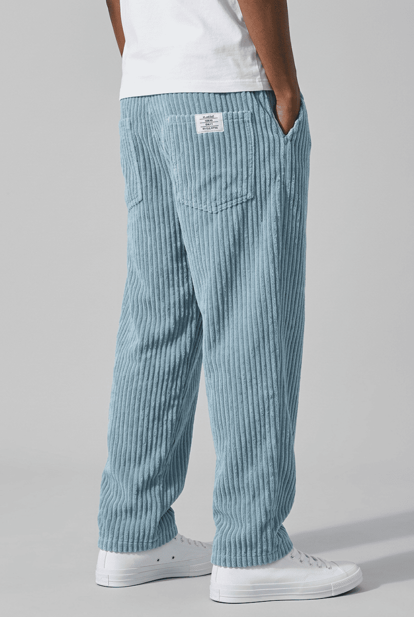 Men’s Casual Wide Leg Trousers | Textured