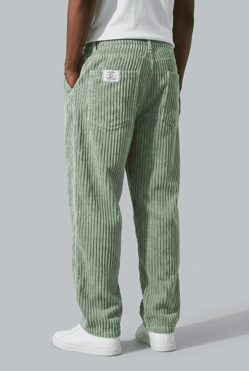 Men’s Casual Wide Leg Trousers | Textured