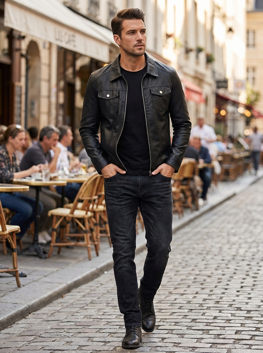 Men’s Jacket | Black Zip-Up