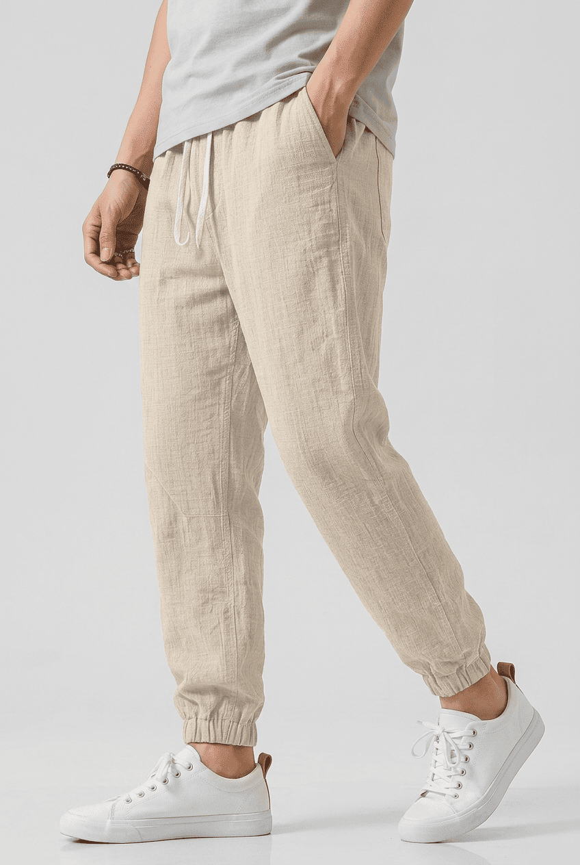 Men’s Relaxed Fit Drawstring Trousers | Casual