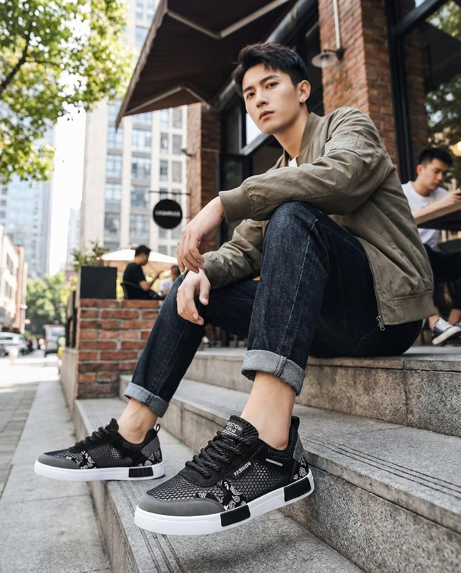 Men's Sneakers | Casual Trainers with Mesh Design