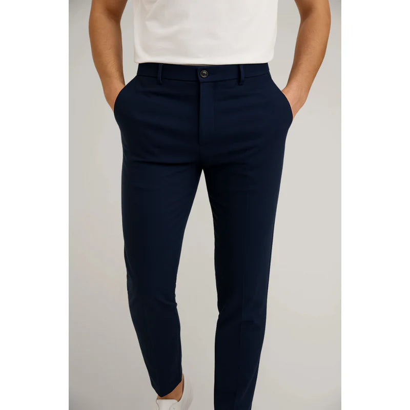 Men's Trousers | Slim Fit Tailored with Flat Front & Belt Loops