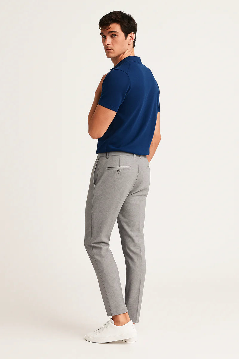 Men's Trousers | Slim Fit Tailored with Flat Front & Belt Loops
