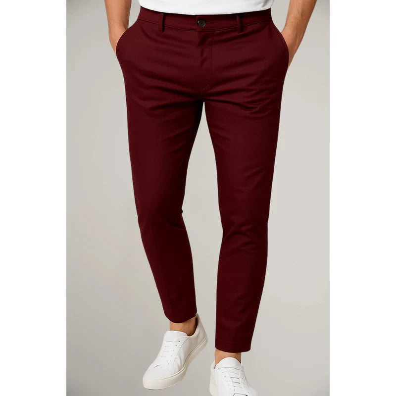Men's Trousers | Slim Fit Tailored with Flat Front & Belt Loops