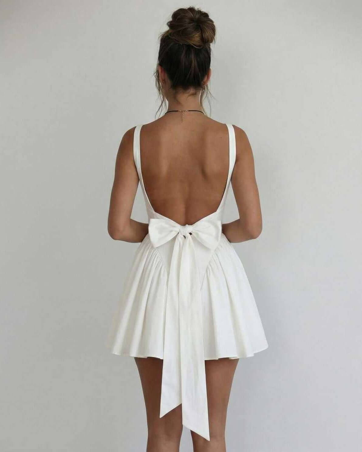 Women's Dress | Mini Sleeveless Backless Bow