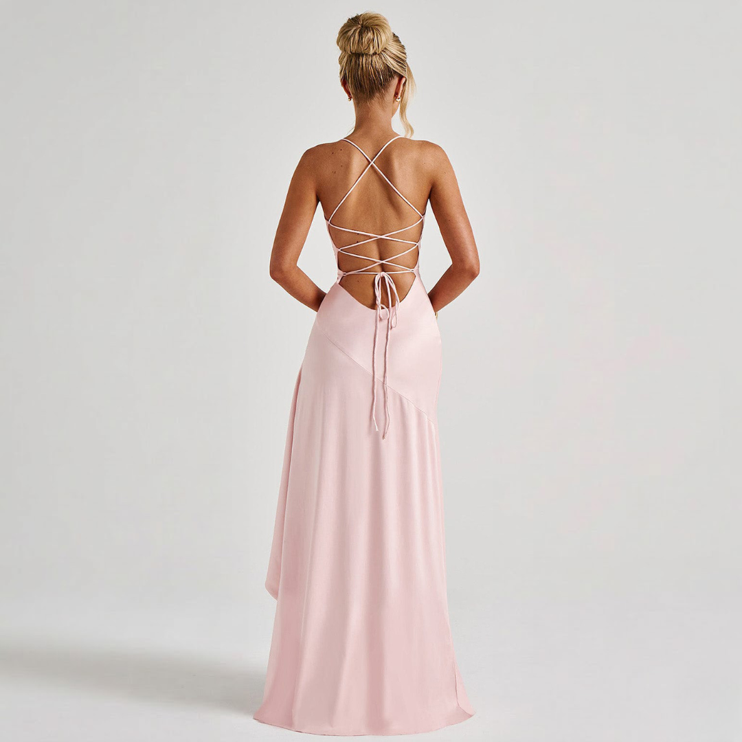 Women's Maxi Dress | Draped High Slit