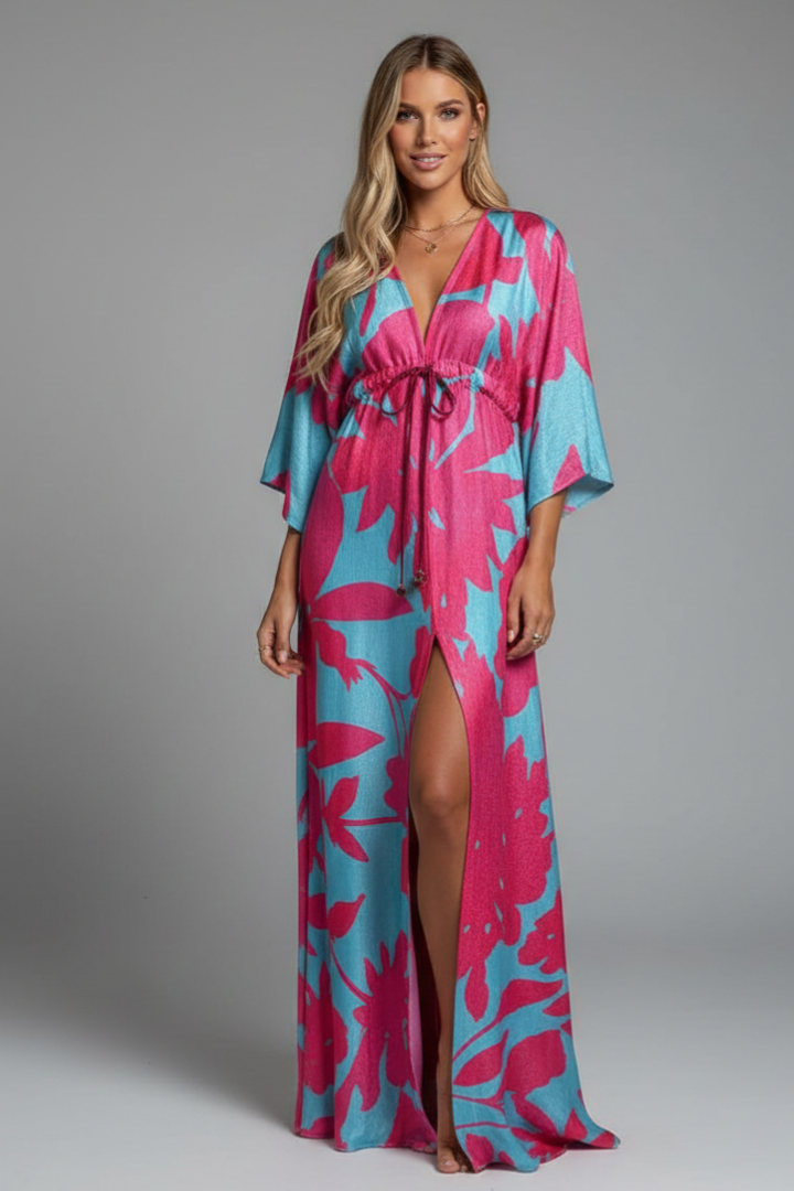 Women’s Dress | Tie Waist Maxi V-Neck