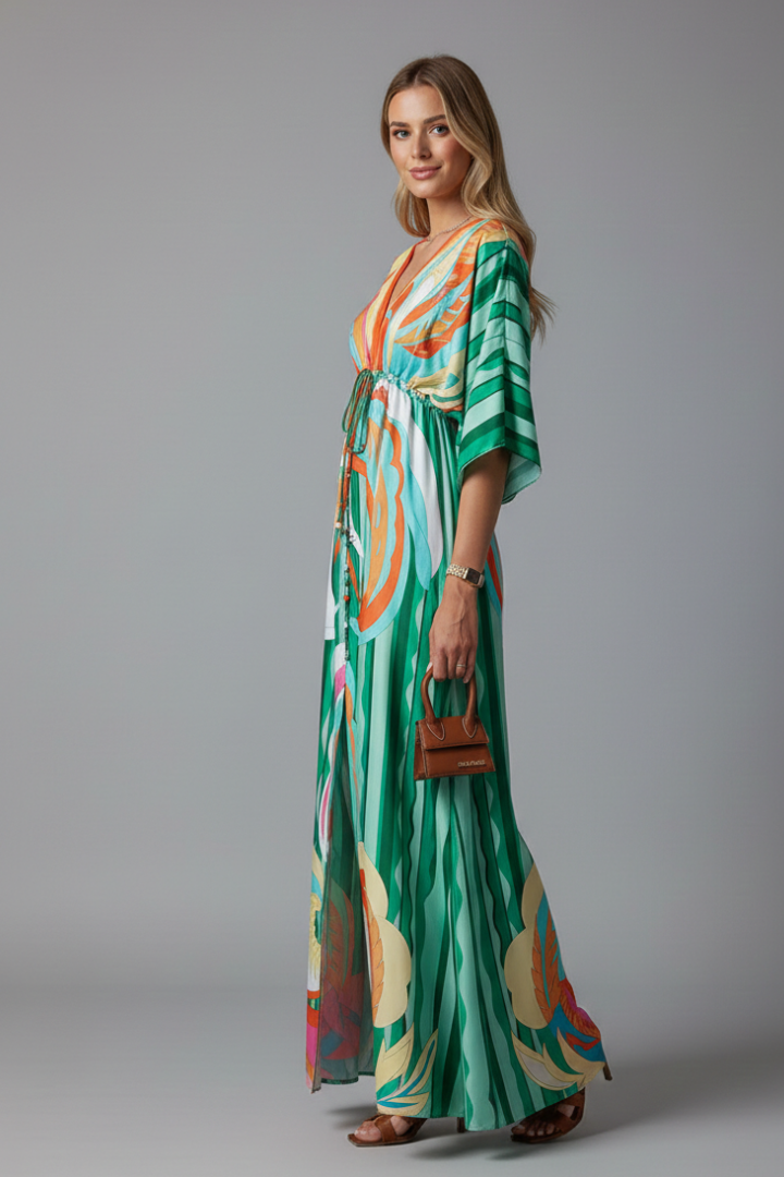 Women’s Dress | Tie Waist Maxi V-Neck