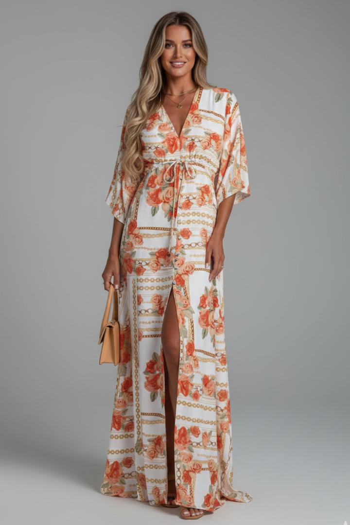 Women’s Dress | Tie Waist Maxi V-Neck