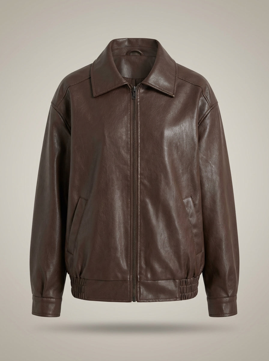 Women's Biker Style Jacket | Zip-Up