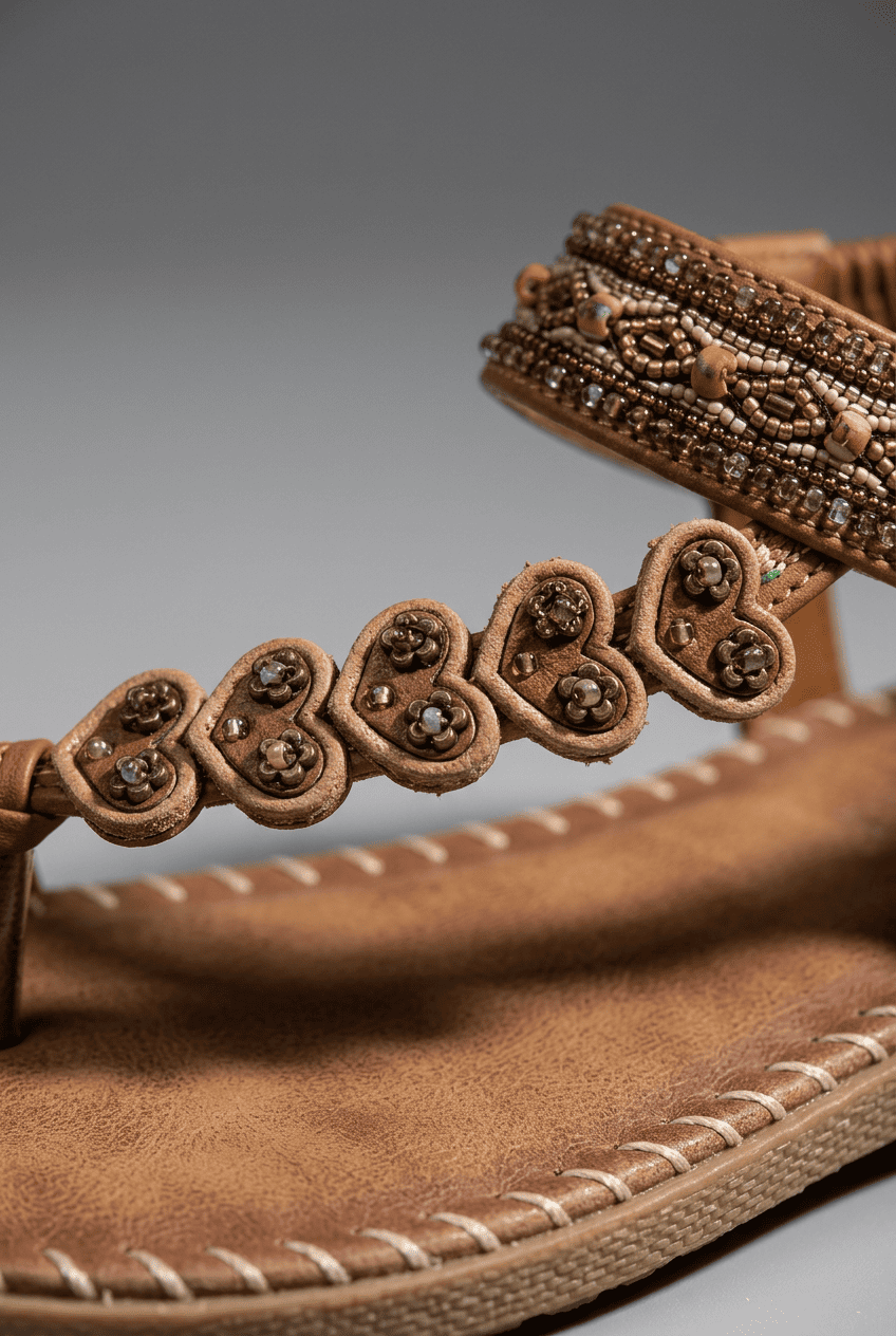 Women’s Boho Beaded Strap Sandals | Summer